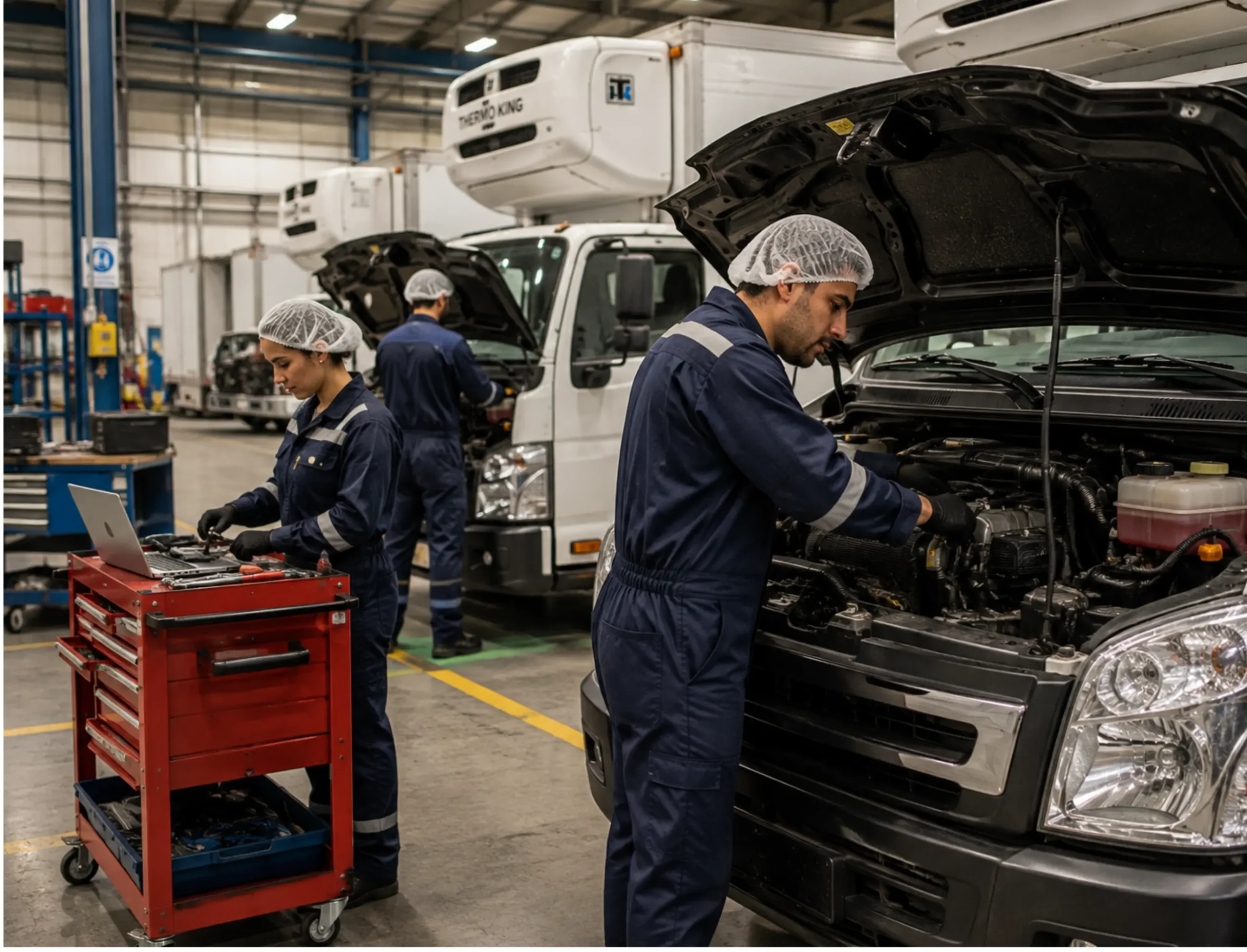 Equipo de ingeniería trabajando