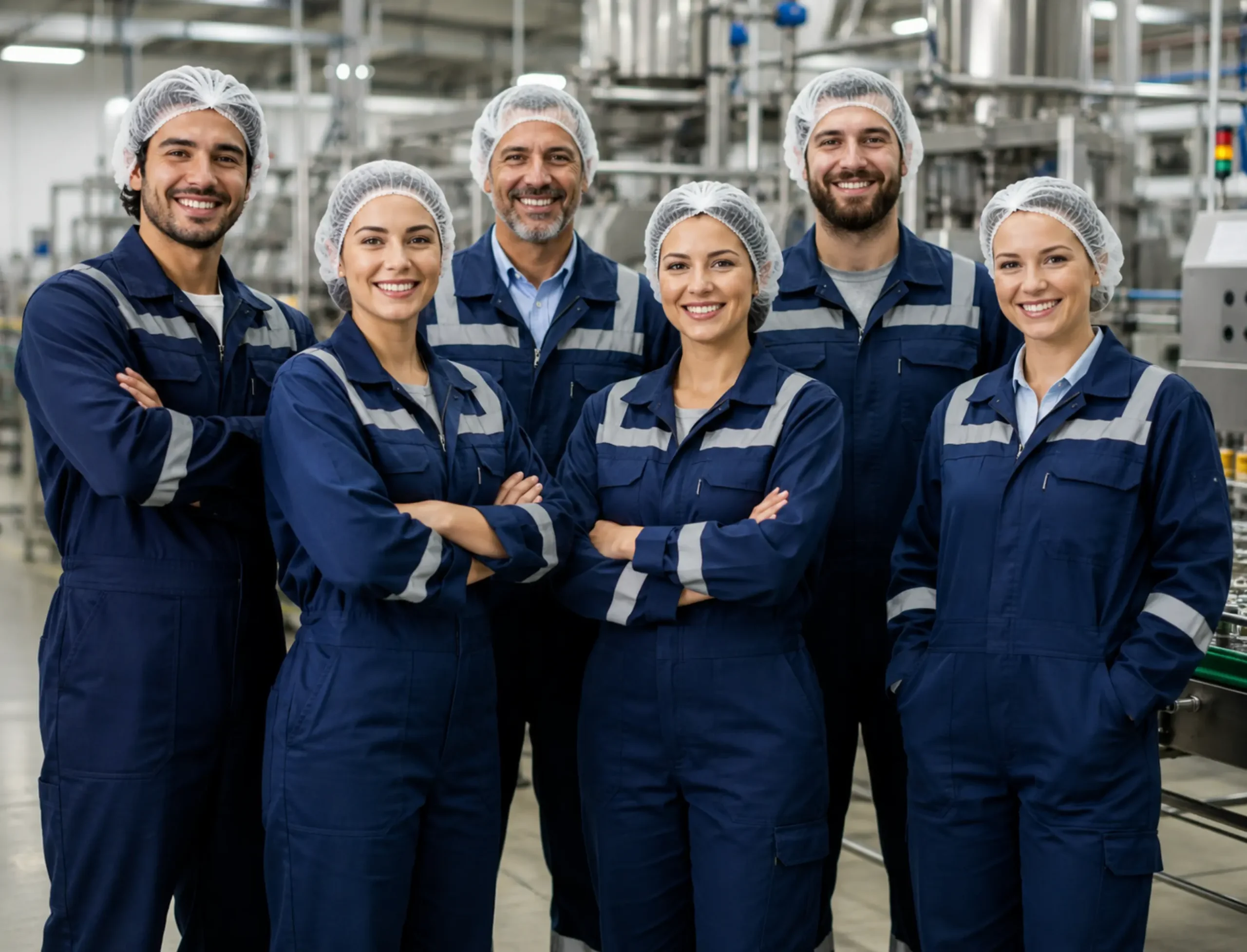 Equipo de ingenieros en planta
