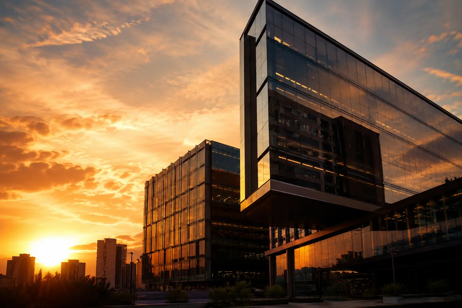 Edificio al atardecer