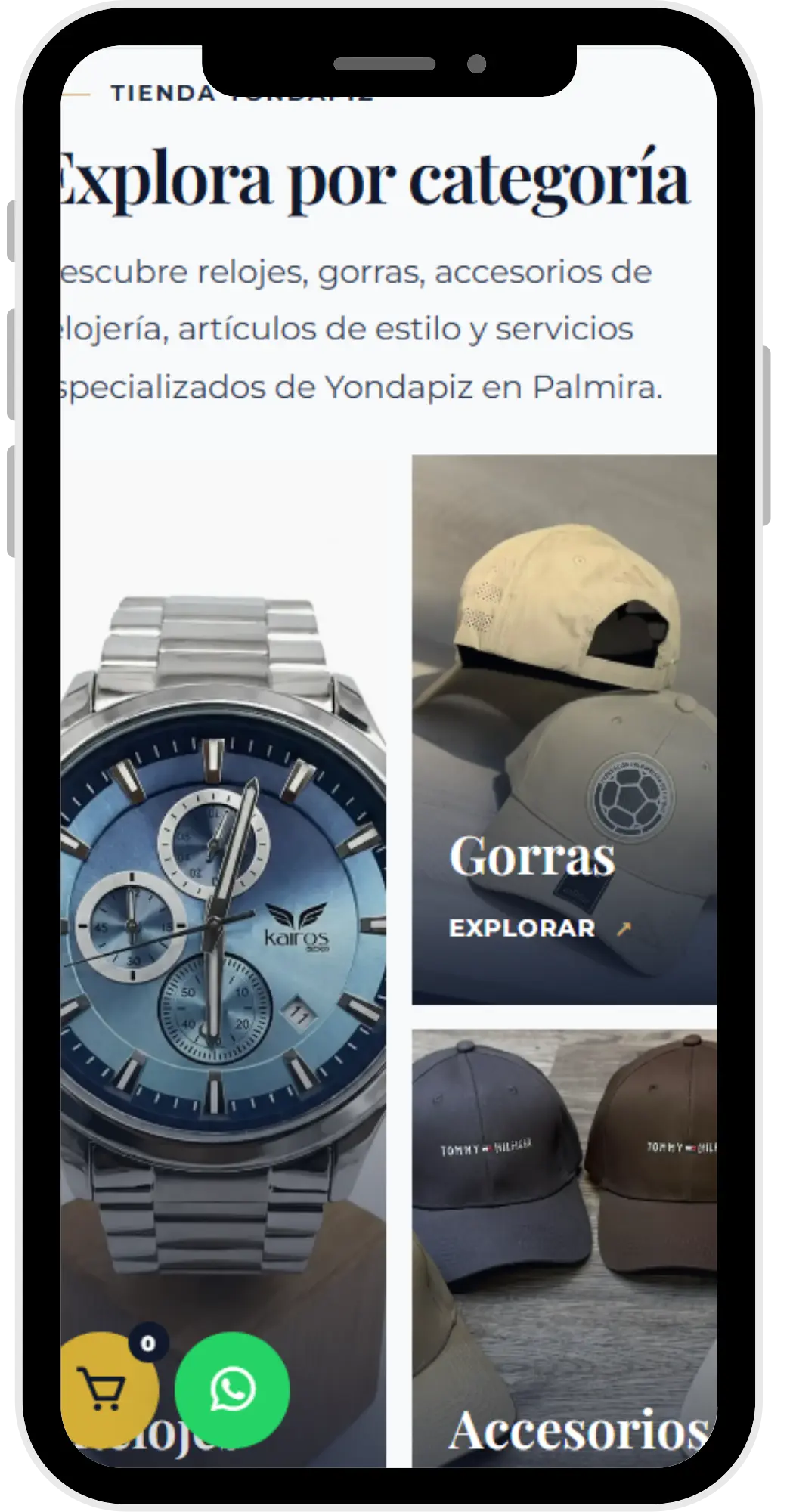 Segunda vista móvil de Relojería Yondapiz
